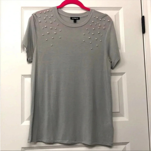 Express pearl detail tee - Picture 1 of 5